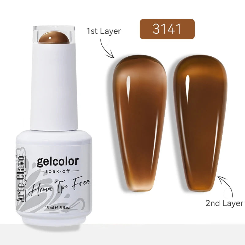 Arte Clavo Jelly Transparent Gel Nail Polish Summer Nude Pink Semi Qme