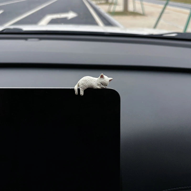 1 Car Decoration Sleeping Cat Doll Kitty Creative Auto Ornaments Toys Qme C