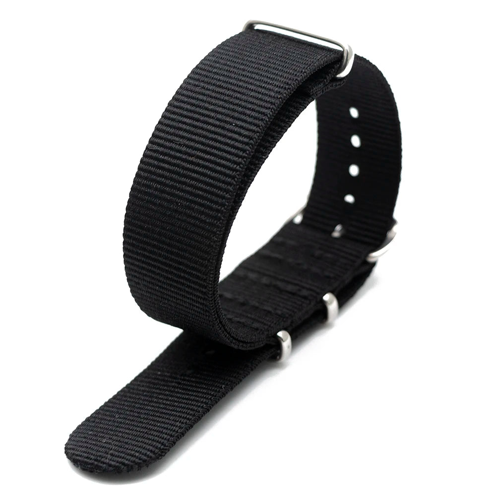 F Nylon Watch Band Watch Straps Replacement with Stainless Steel Buckle for Men and Women's Watch Band Replacing 18 20 22 24MM Qme