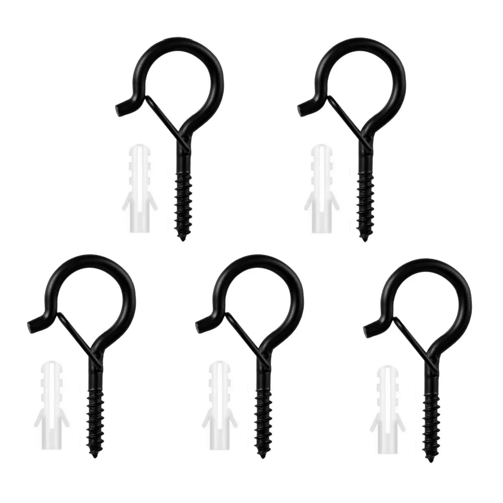 40PCS Sheep Eye Hook with Safety Buckle Q-type Screw Hook for Hanging Outdoor String Lights Ceiling Storage Pegboard Accessories Qme M5-5pcs