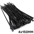 100-1000PCS Screw Hole Cable Ties Heavy Duty Adjustable Self-locking Nylon Cable Ties DIY Office Cables Wire Fasten Organizer Qme Black 100PCS