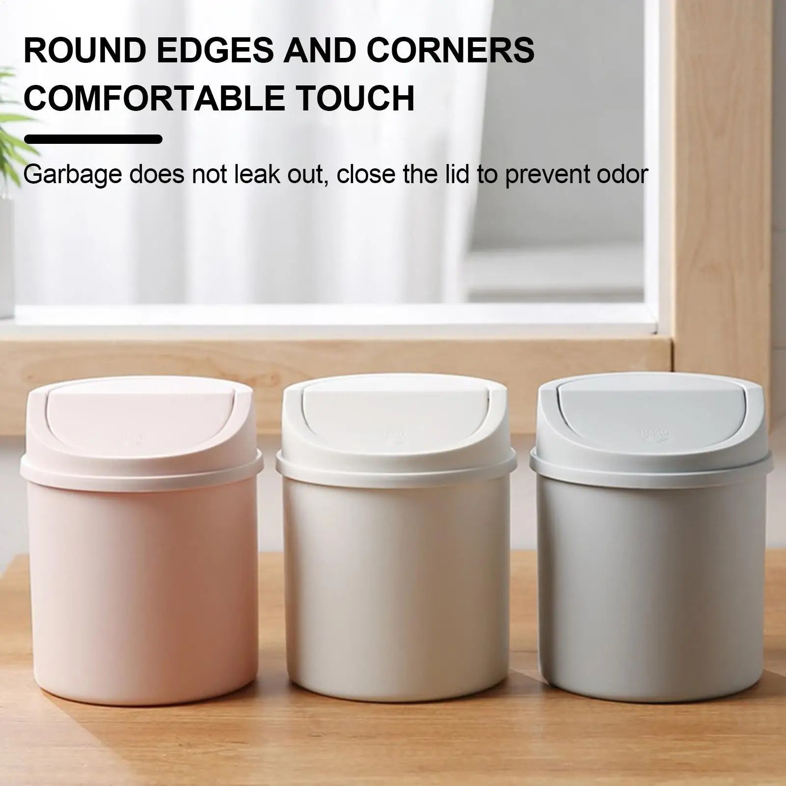 Mini Desktop Bin Small Trash Can Tube With Cover Bedroom Trash Can Garbage Can Clean Storage Box Home Desk Qme