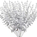 20/10PCS Artificial Eucalyptus Leaves Artificial Plants Tree Stems Flower Wreath Bouquet Garden Decorations Home Accessories Qme Silvery 20pcs