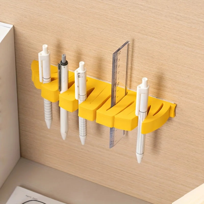 1 household bathroom leaf shaped makeup brush holder, toothbrush holder, cleaning and drying rack Qme YELLOW
