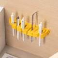 1 household bathroom leaf shaped makeup brush holder, toothbrush holder, cleaning and drying rack Qme YELLOW