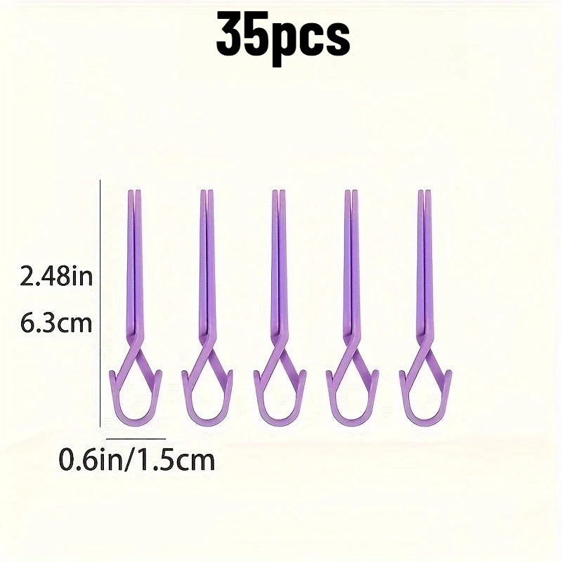35pcs Nail protection clips, shaping clips, for manicure, polishing and dyeing protection clips, nail trimming tools. Qme Purple