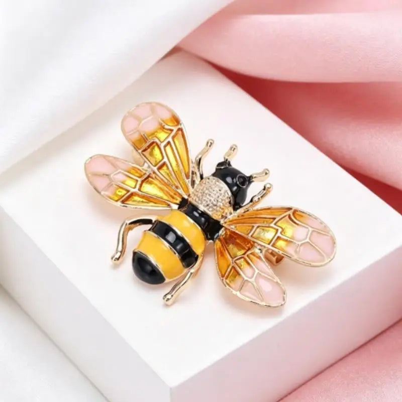 Rose Gold Plated Purple Crystal Bee Brooch With Rhinestone Enamel Wings For Wedding Party Daily Wear Qme style 9