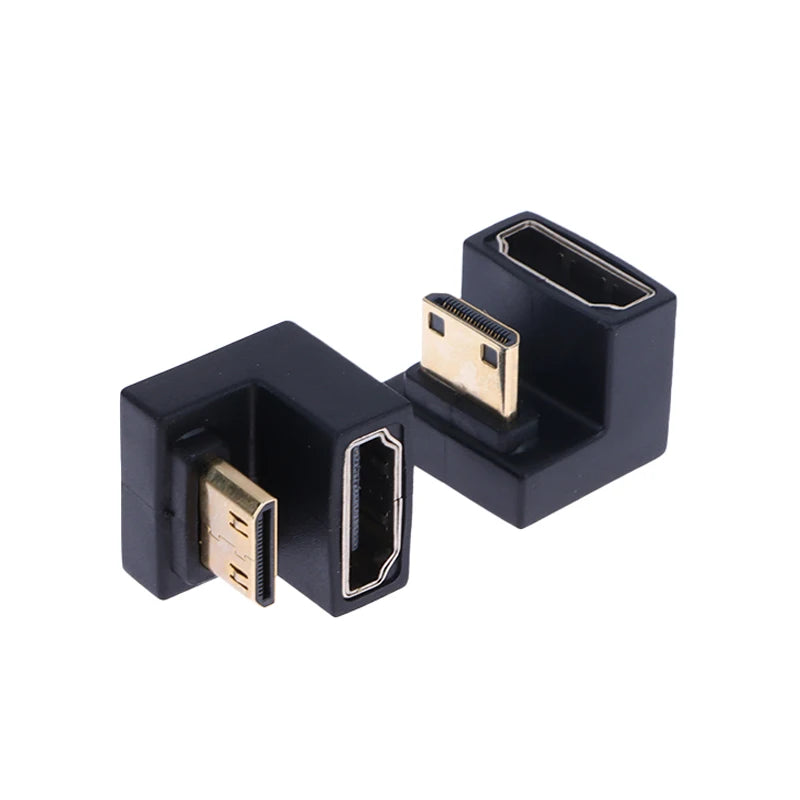HDMI-Compatible Adapter 360 Degree Angled U-shaped L Converter Mini Qme