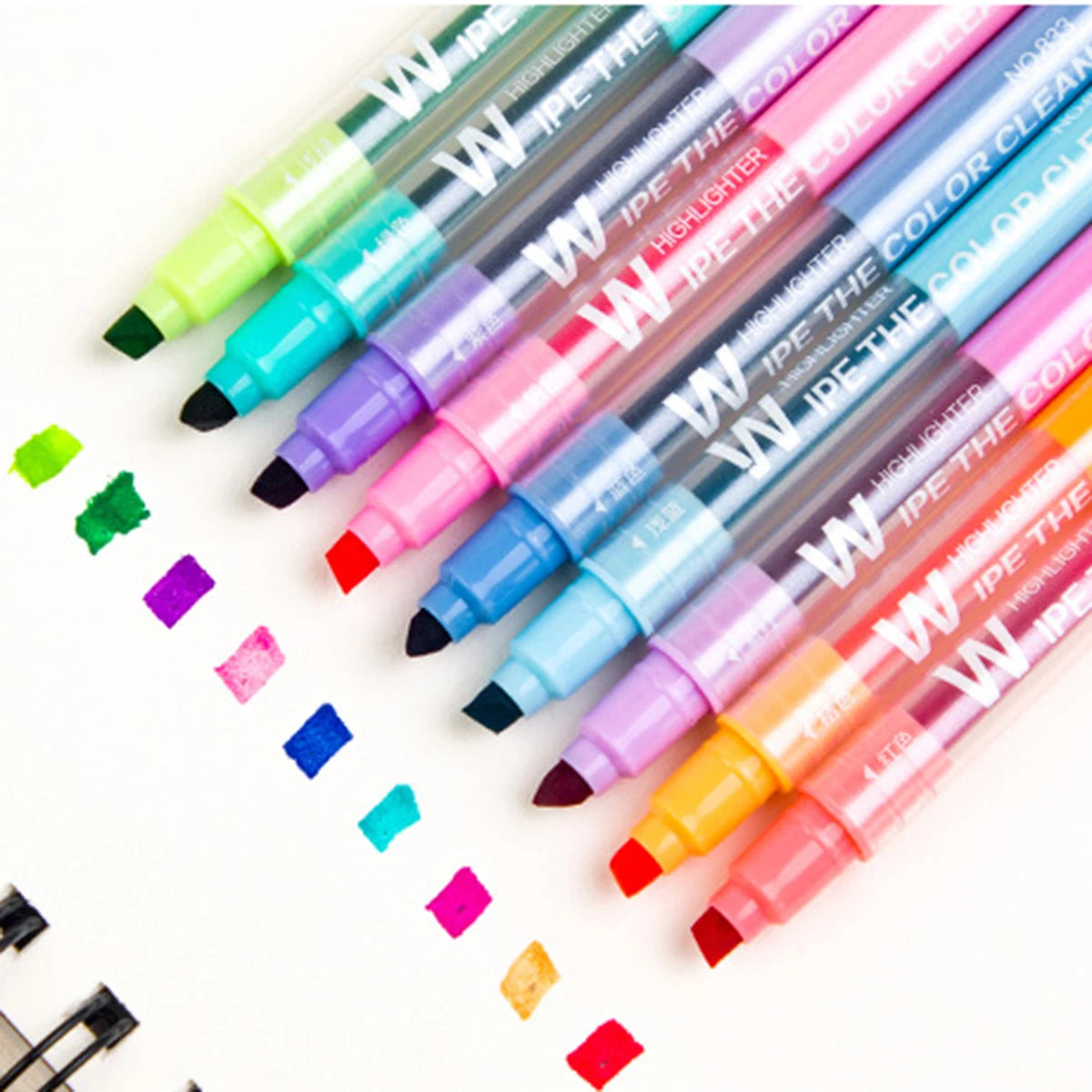 Erasable Highlighters Dual Tip,Quick Dry,Cute Fluorescent Pen With Rubber For Art Drawing Doodling Marking Supplies Qme