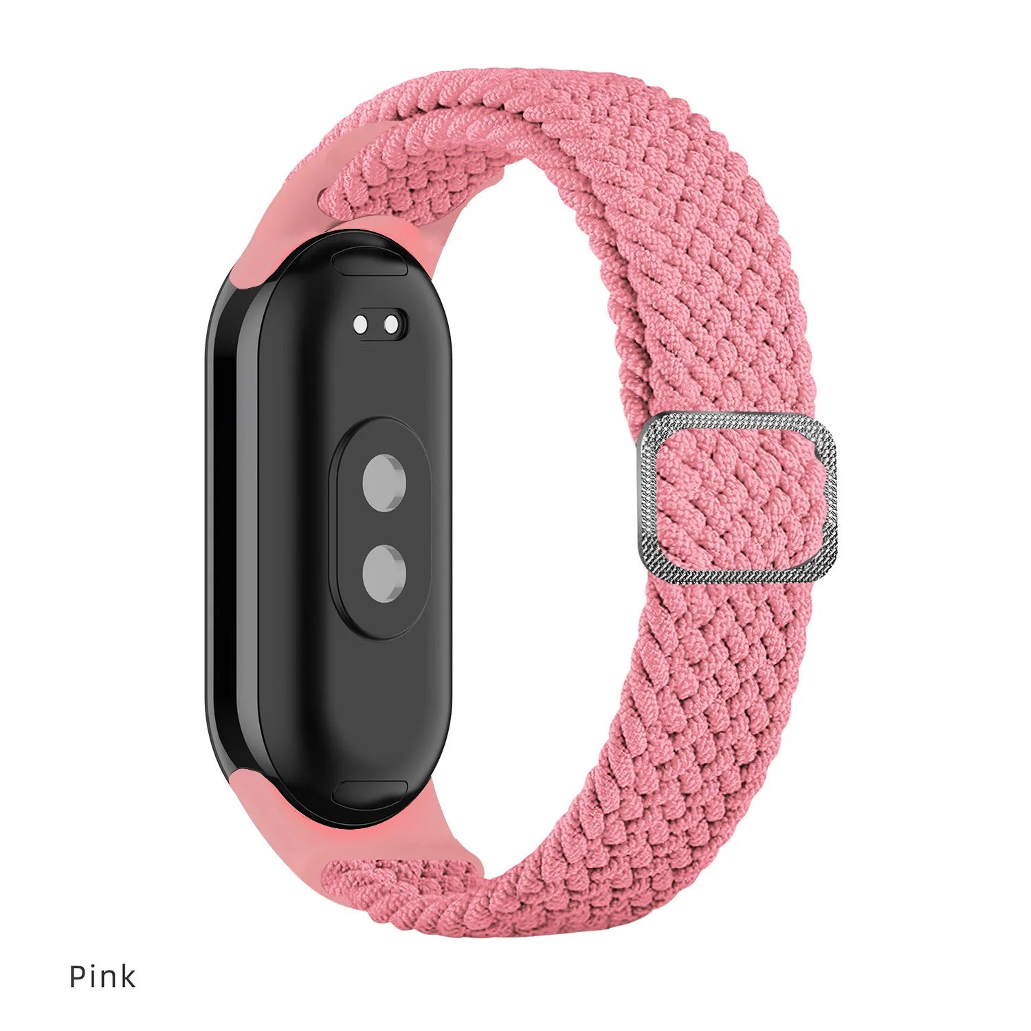 Elastic Nylon Adjustable Watchband for Xiaomi Mi Band 8 / NFC Replacement Bracelet Men Women Sport Strap Qme Pink