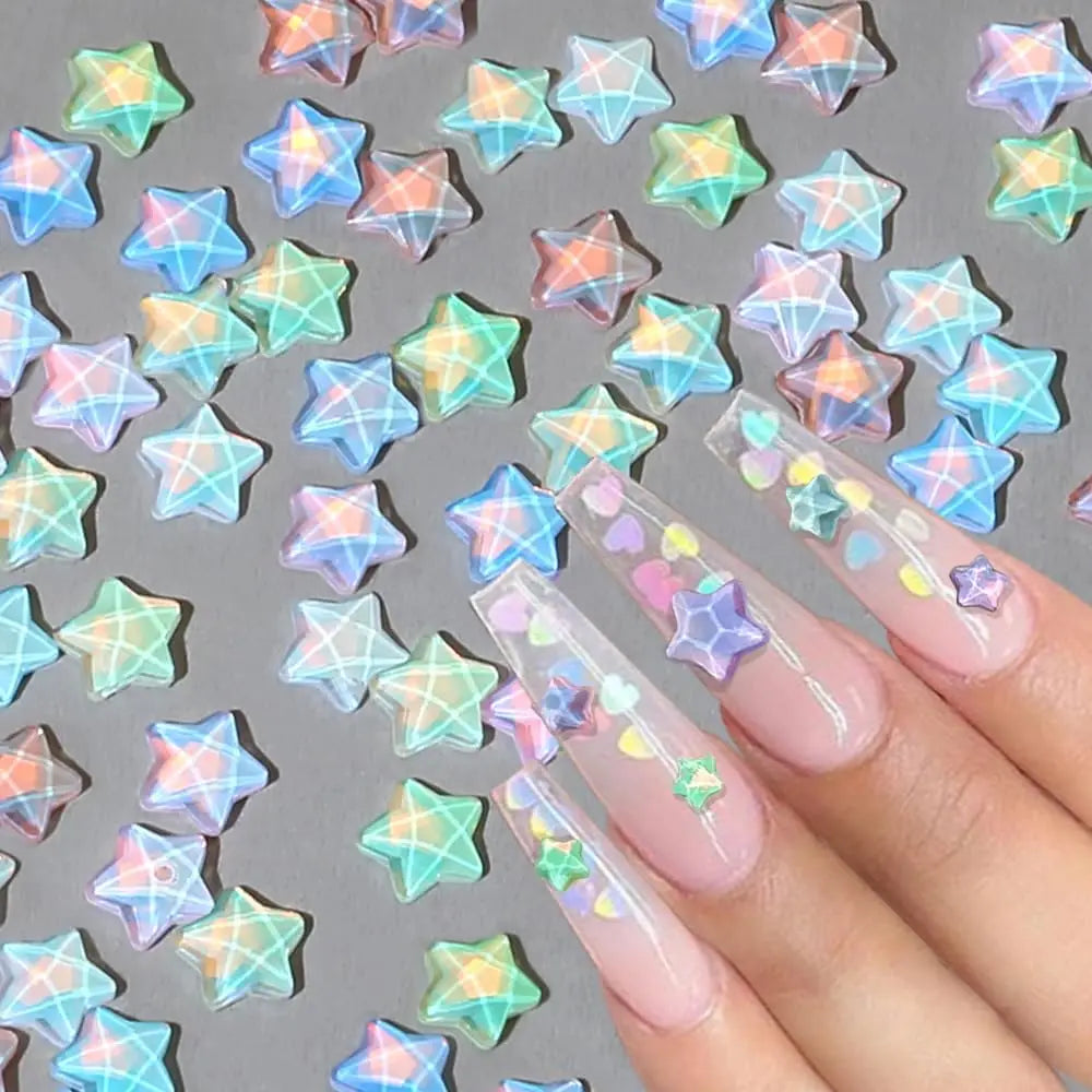 Mocha Star Love Nail Charms Nails 3D Mini Rhinestones Art Gems Qme