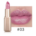 Glitter Pink Lipstick Pearlescent Shimmer Glow Rich Payoff Waterproof Qme 03