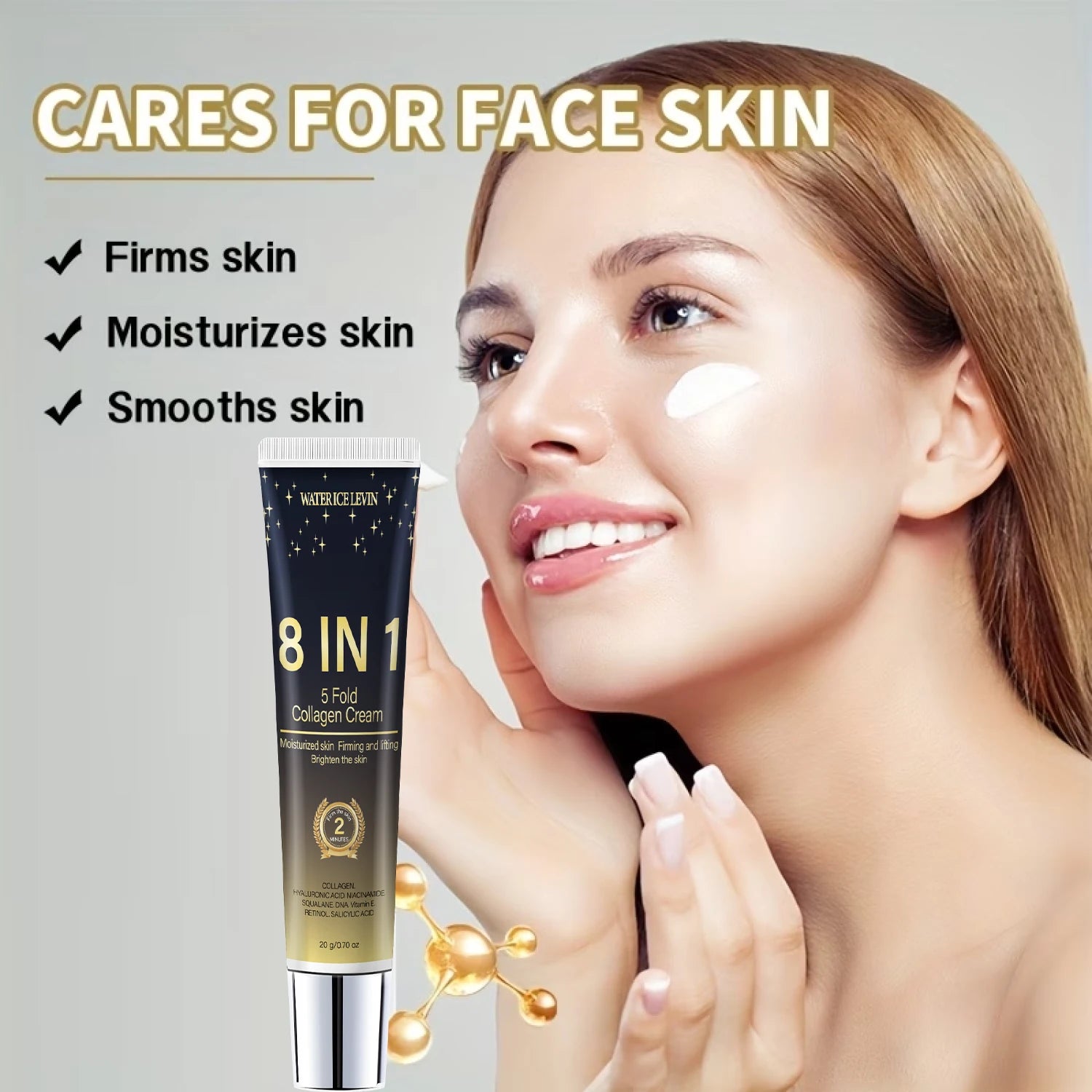 8 in 1 Multi-effect Collagen Cream, Daily Hydrating Formula for Firm, Bright, Youthful Skin Qme