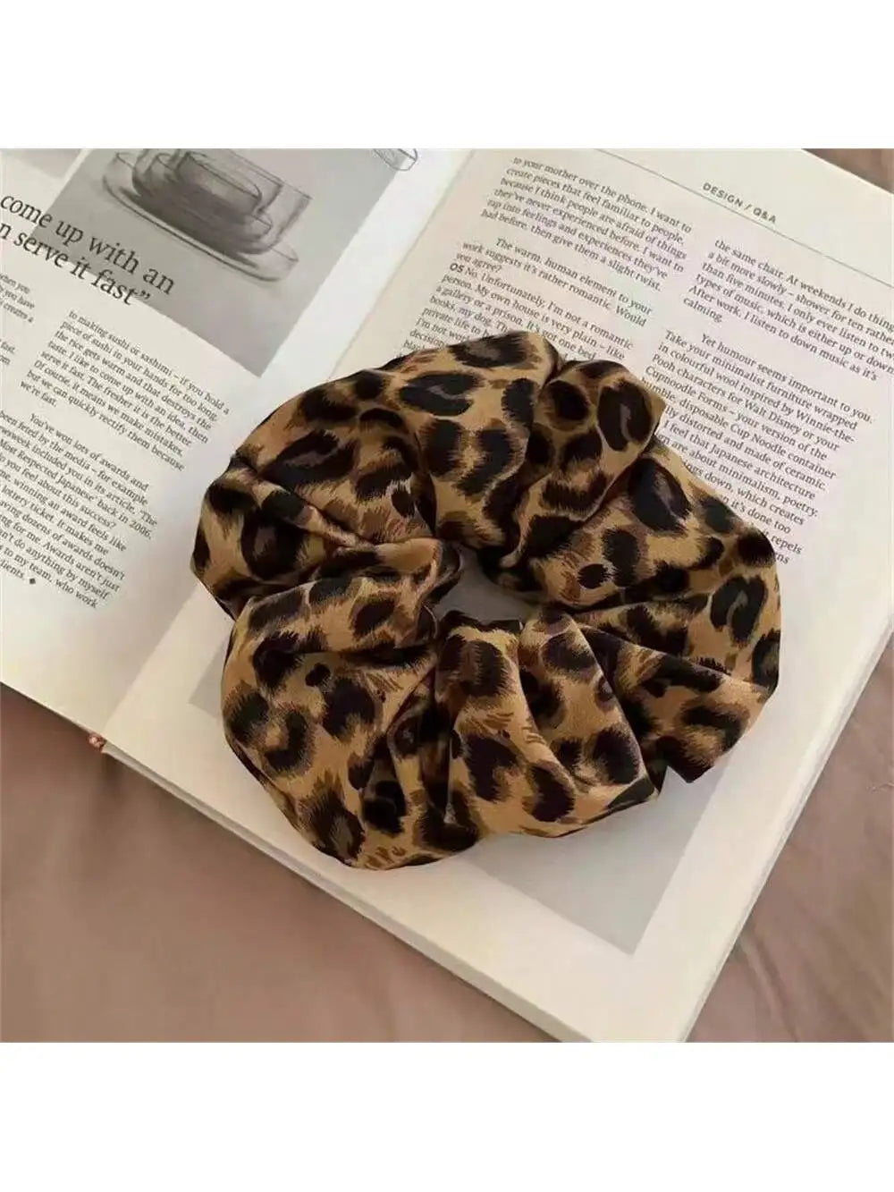 Leopard Print Hair Tie Headband Elastic Accessories Fashionable Dark Qme 2