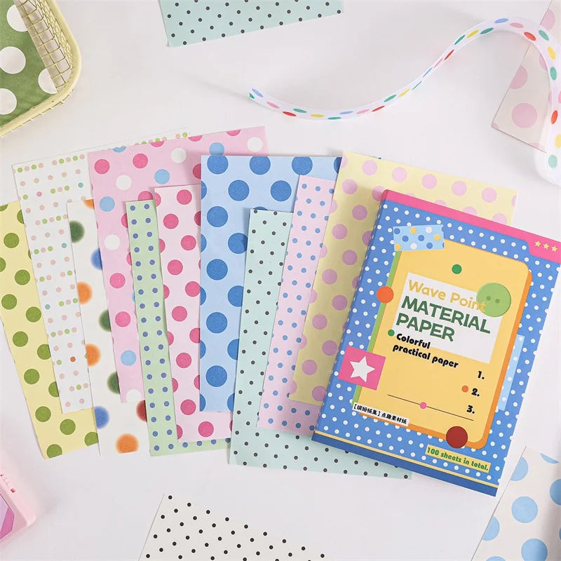 TIANZI 100 pcs Colorful style material Decorative Scrapbooking Diary Background paper DIY junk journal Lable Stationery supplies Qme
