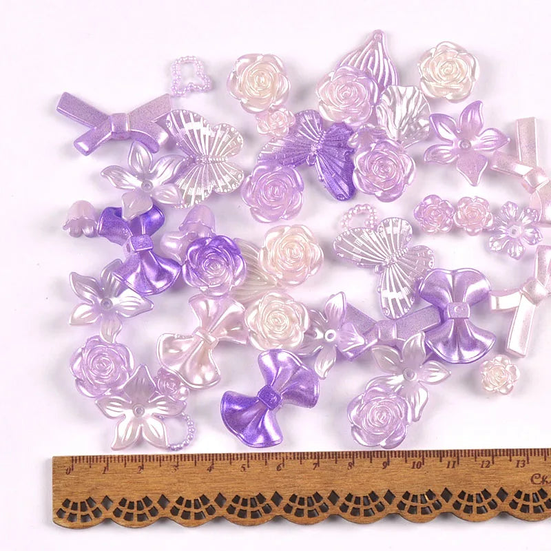 50g 1-4cm 8Colors Flower/Mermaid Mixed Resin Cabochons Embellishments Flatback DIY Crafts Making Jewerly Handmade Decor c4121 Qme 6