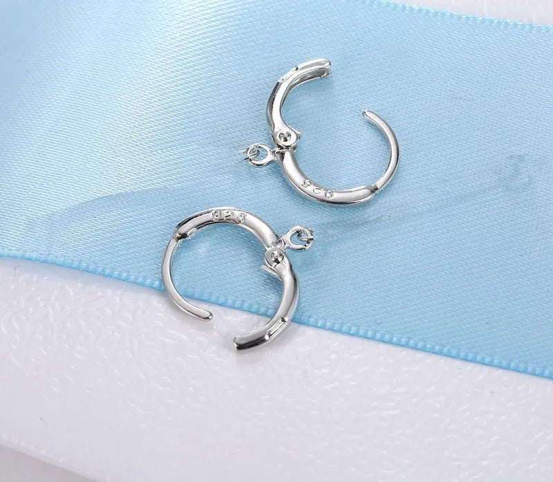 New Arrival 925 Sterling Silver Stamped Earring Findings For DIY Jewelry 10PCS/lot Earring Hook Jewelry Accessories for Women Qme