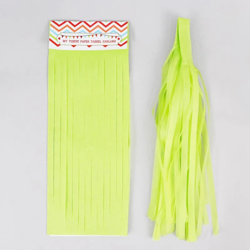 Valentine's Day Gradient 2-Meter Color Tassel Party Decoration Qme Green