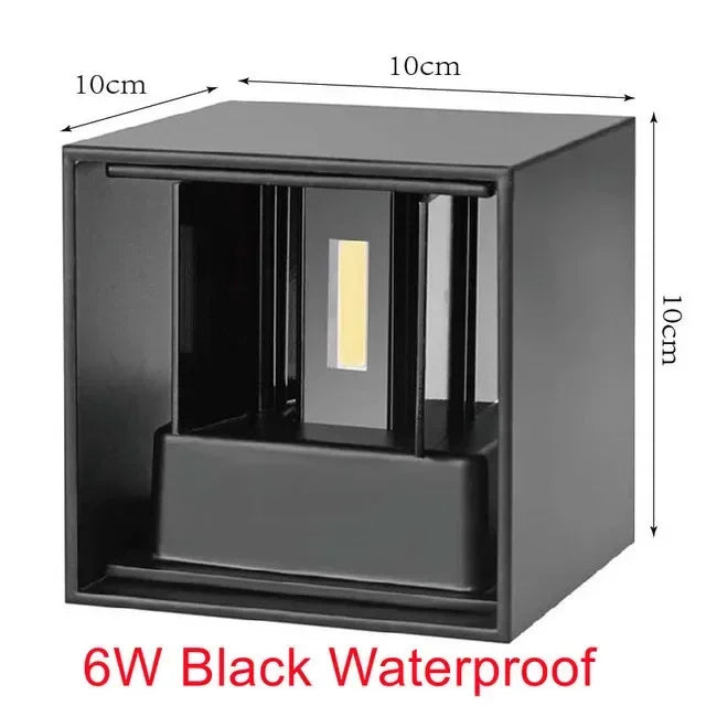 LED Outdoor Wall Light Interior Home Decor Wall Lighting AC85-265 Exterior Wall Lamps for Garden Yard IP65 Waterproof Porch Lamp Qme Black-6W Warm White (2700-3500K)