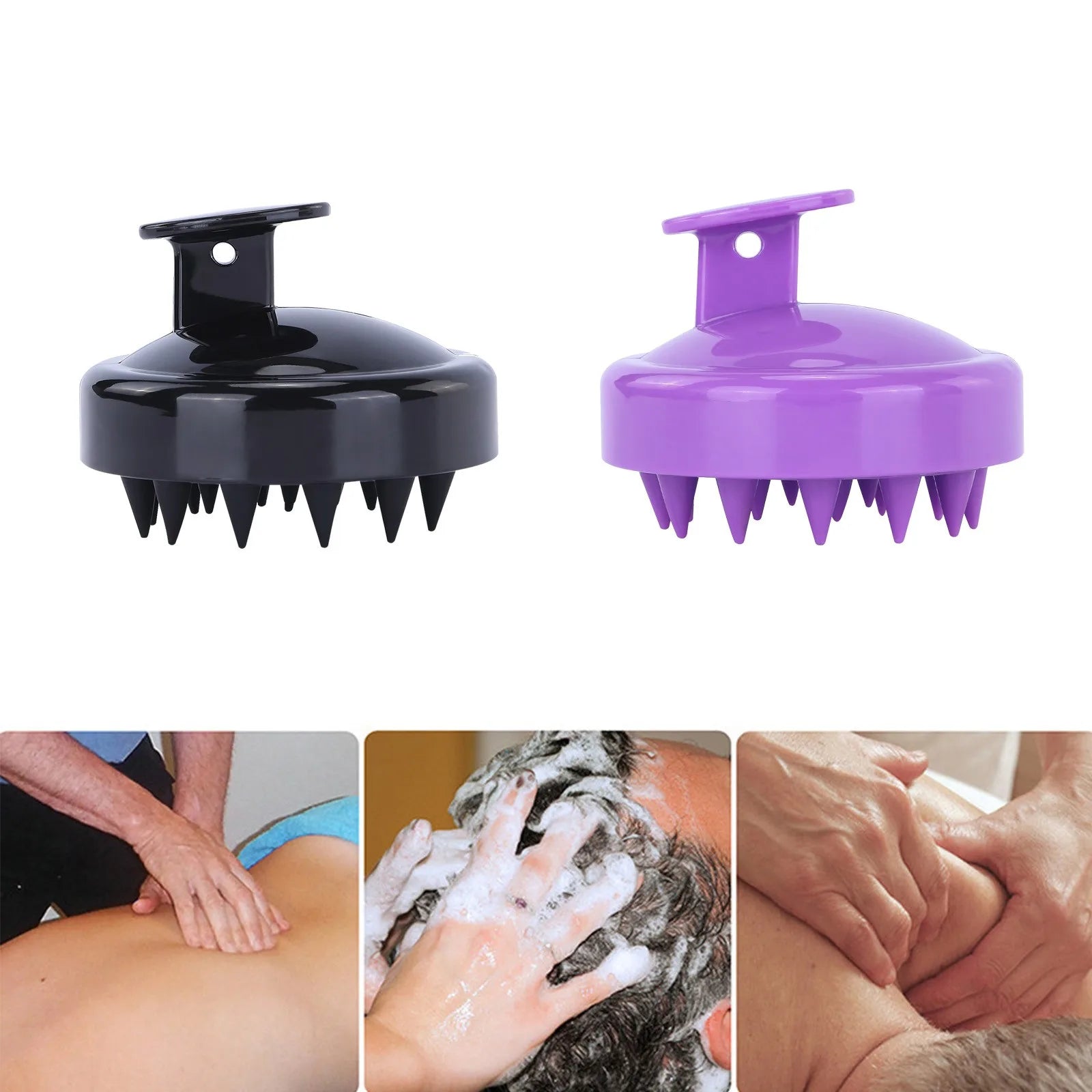 Shampoo Brush Scalp Massage Brush Shampoo Comb Massager Smooth Hair Comb Black Purple Massage Comb Caring For Hair Qme