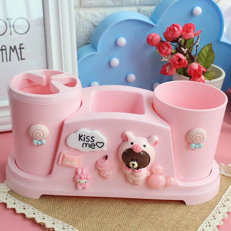 Hello Kitty Kuromi Toothbrush Holder Home Bathroom Storage Box Qme 9