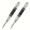 2pcs Automatic Center Punch General Automatic Center Punch Metal Drill Tool Center Hole Punch Super Strong Alloy Qme Black 2Pcs