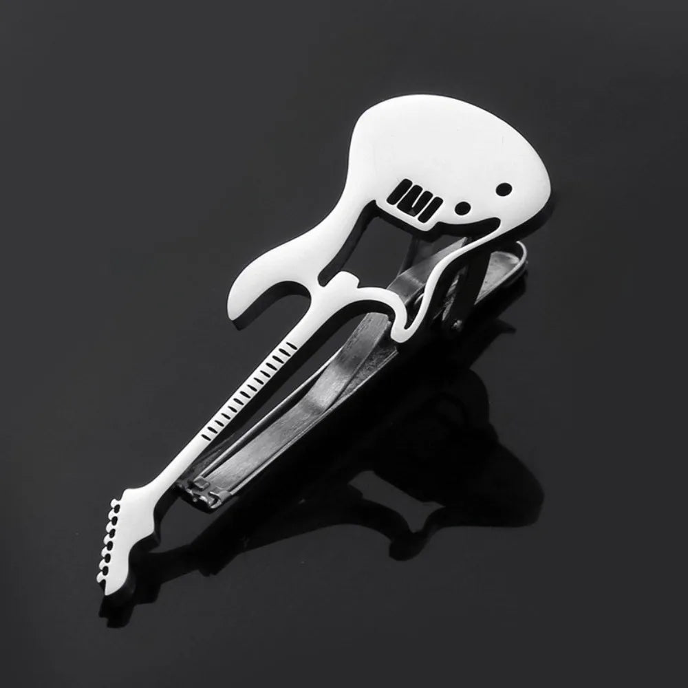 Treble Clef Guitar Tie Clip Titanium Steel Punk Music Note Pin Qme Style 7