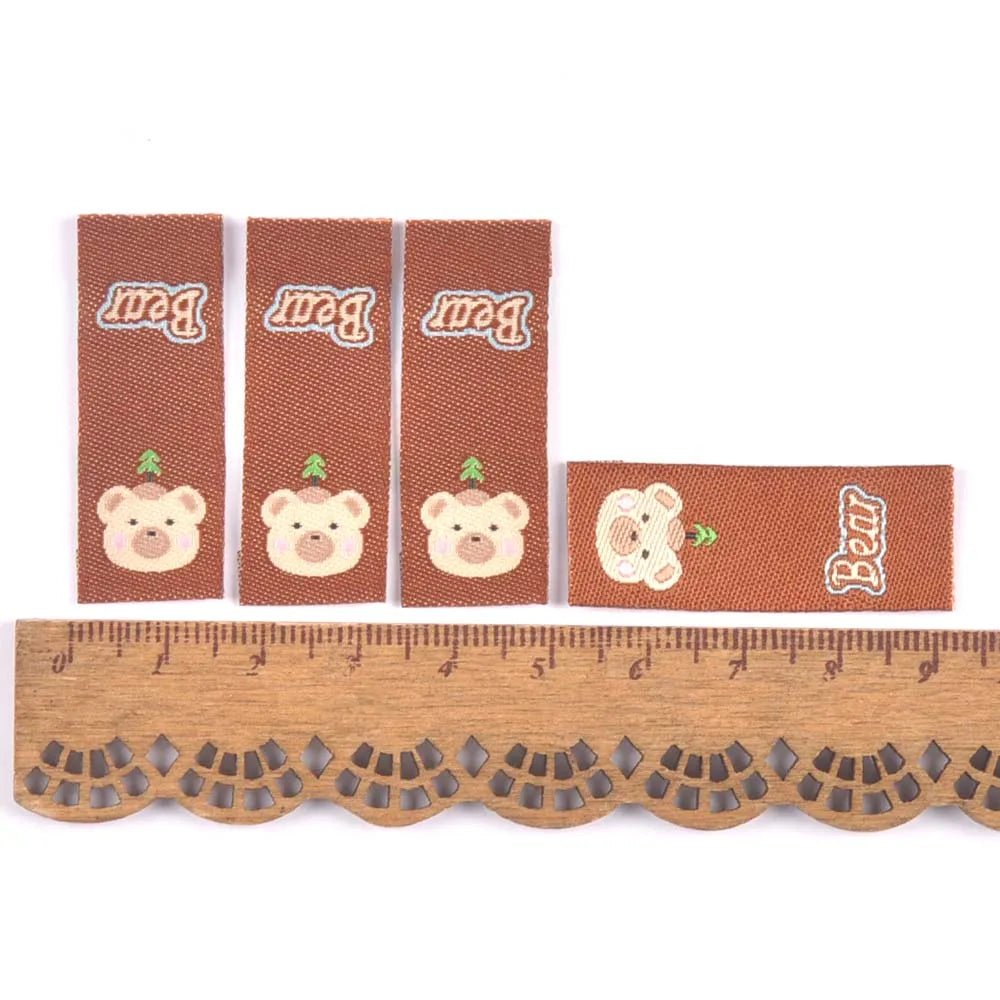 50Pcs Lovely Bear Sweet Labels For Sewing Accessories Kid Garment DIY Crafts Clothes Handmade Supplies Decorative Tags c3576 Qme 3