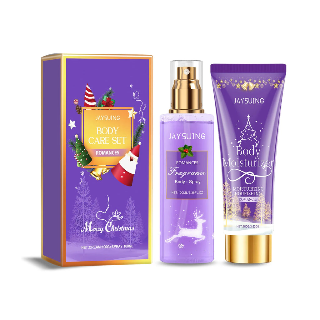 Christmas Scented Body Care Set Moisturizing Fragrance Body Spray & Lotion Long Lasting Fragrance Smoothing Body Repairing Dry Qme 1set Romances