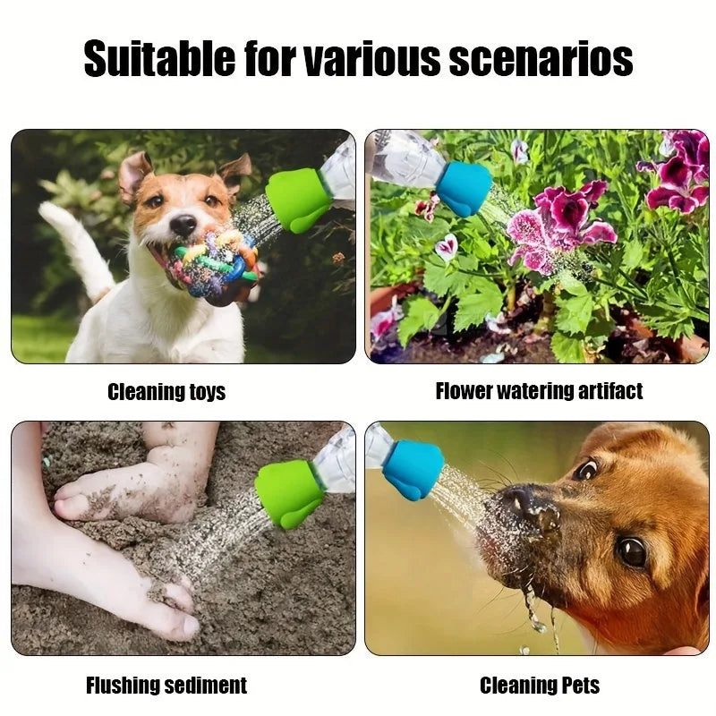 Pet cleaning supplies, dog shower, silicone multifunctional showerhead, outdoor portable water bottle shower head Qme