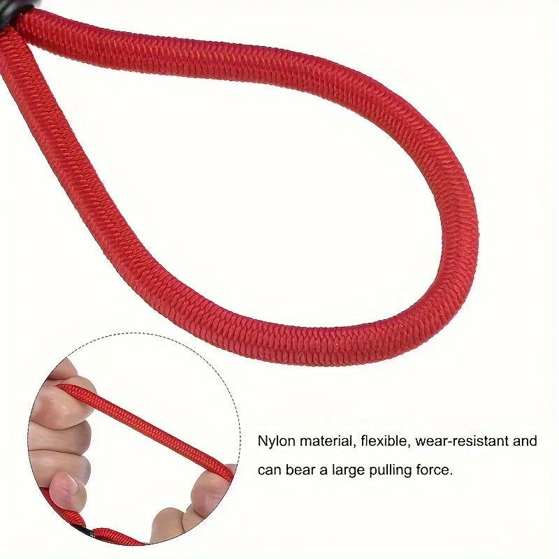 4pcs Heavy-Duty Elastic Bungee Cords with Iron Spiral Hooks, - Flexible Nylon for RV Camping, Tents, Tarps & Canopies - Durable Qme
