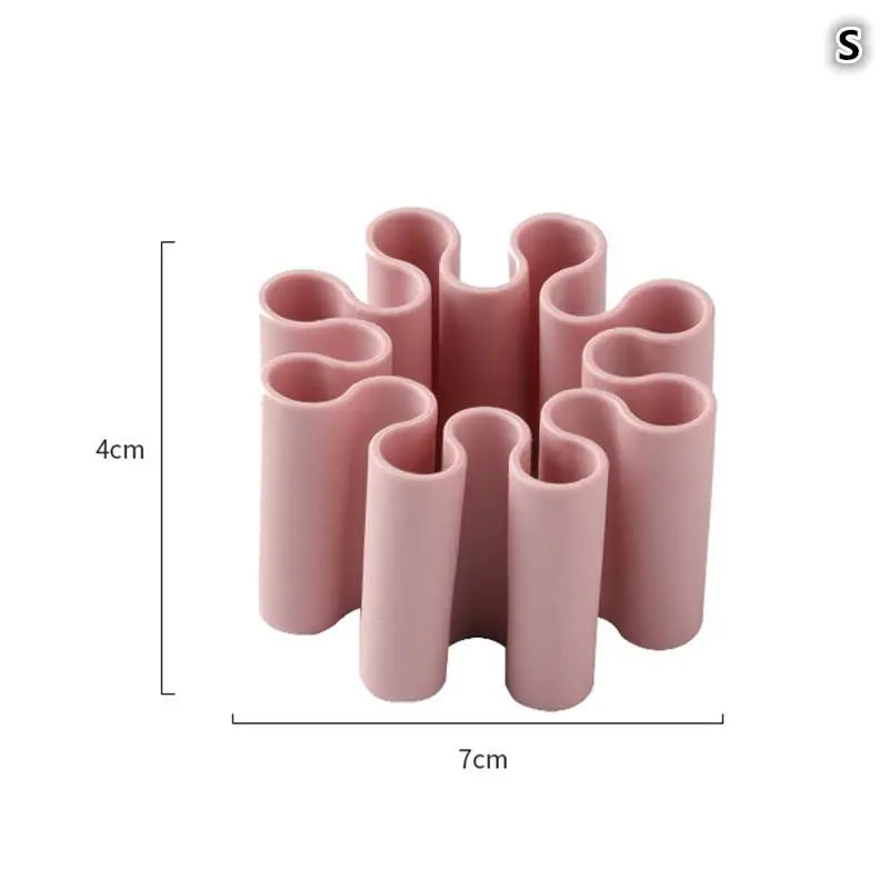 Creative Durable Desktop Brush Holder Pencil Paint Brushes Silicone Qme Small Pink
