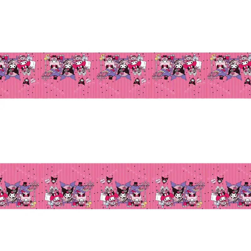 Hello Kitty Kuromi-themed Birthday Party Decorations Balloons Paper Qme Tablecloth 1 piece 1
