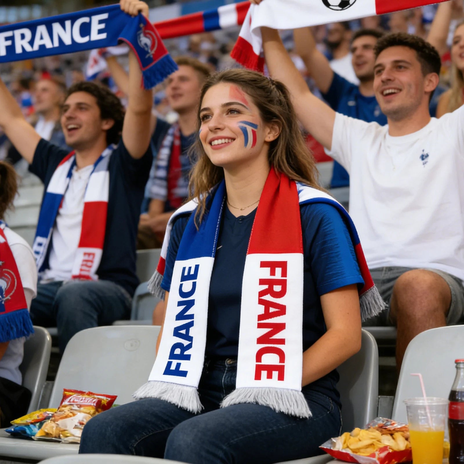 Soccer Match Fan Scarf with National Flag Design and Football Printed Long Style Cheering Props Party Supplies Qme