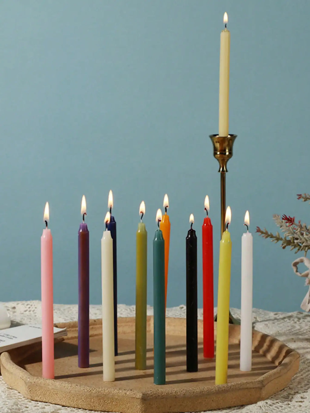 Brown Series Candle Decoration Dinner Smokeless Home Wedding Party Qme