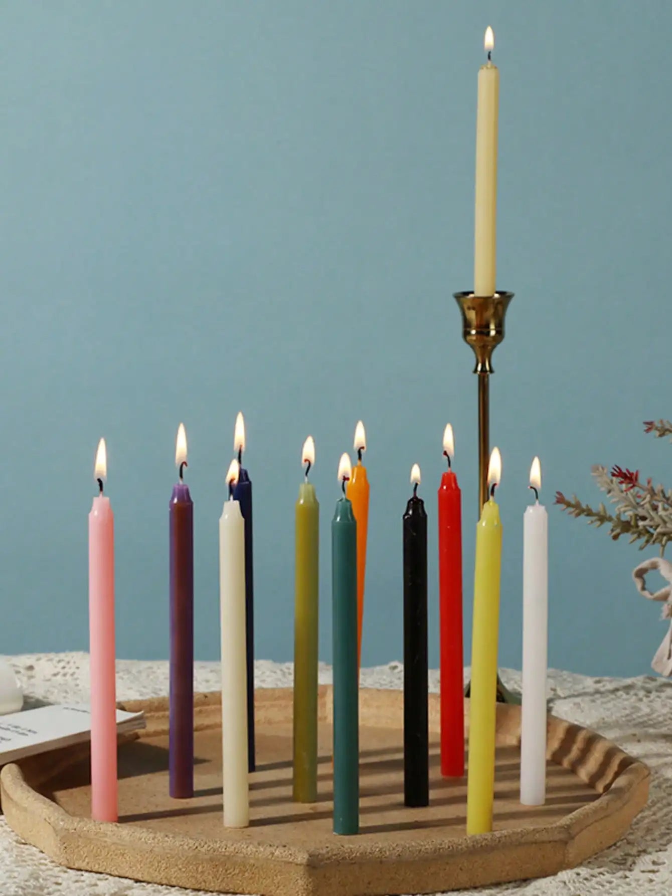Brown Series Candle Decoration Dinner Smokeless Home Wedding Party Qme