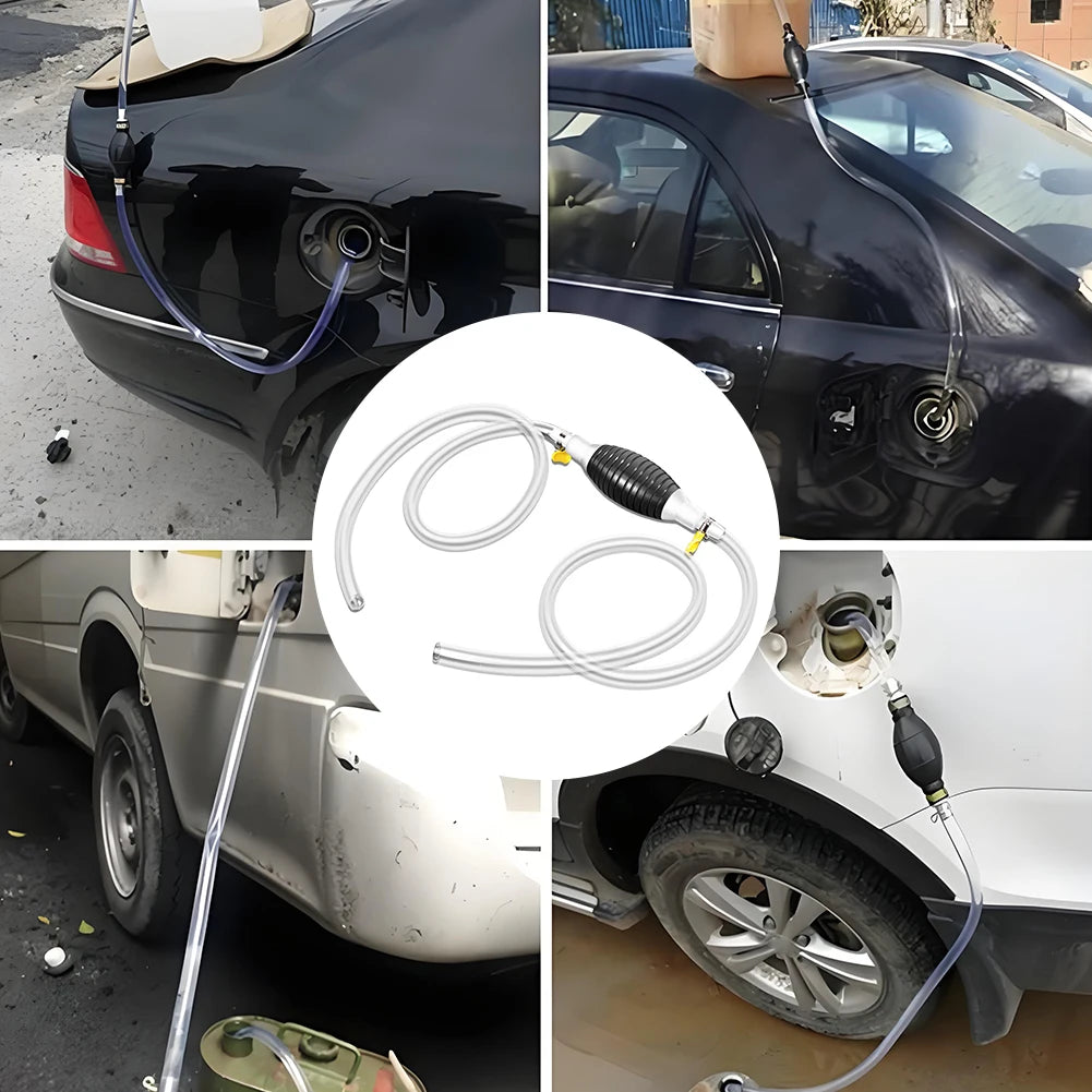 Car Fuel Pump with Hose Fuel Diesel Gasoline Pump Portable Manual Car Fuel Transfer Pump Fit for Fuel Petrol Diesel Gasoline Qme
