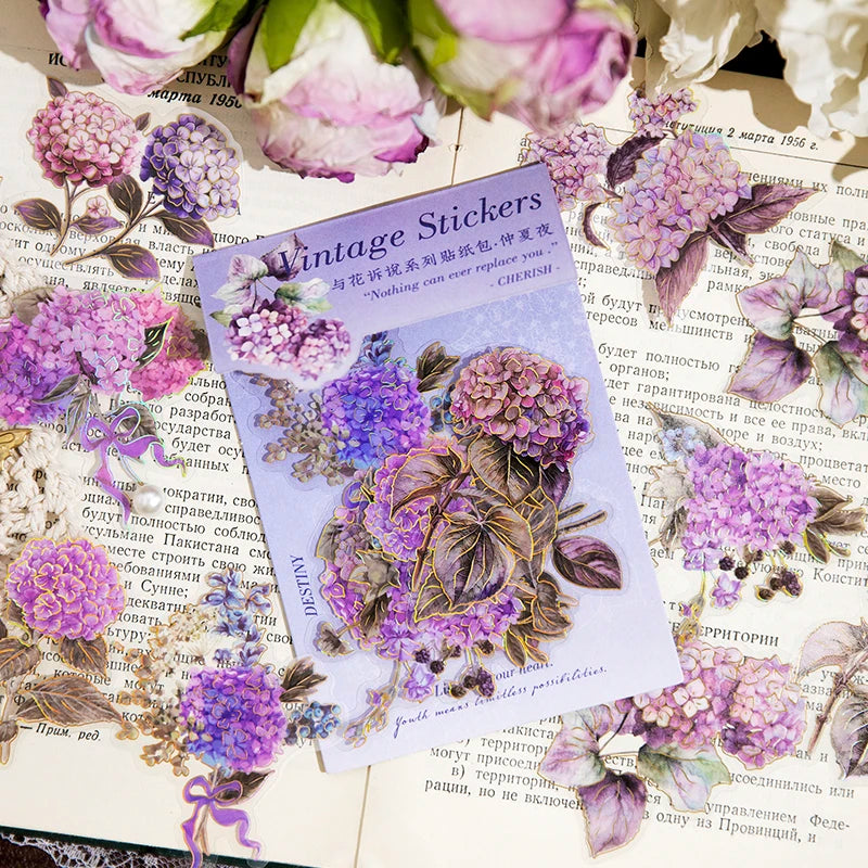 20 pcs/pack PET Plant Flowers Stickers aesthetic Stick Labels Decorative Scrapbooking material hand made Diy Supplies Qme
