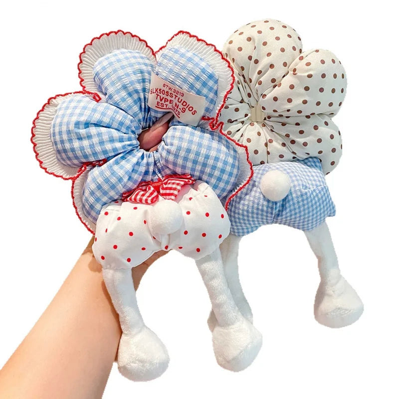 Hello Kitty Kuromi Flower-print Hair Tie Cute Bun Accessory Versatile Qme