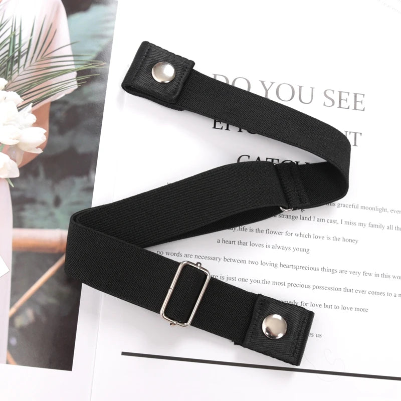 Buckle-free Elastic Invisible Belt Women Without Buckle Jeans Easy Qme black 60-95cm China Mainland