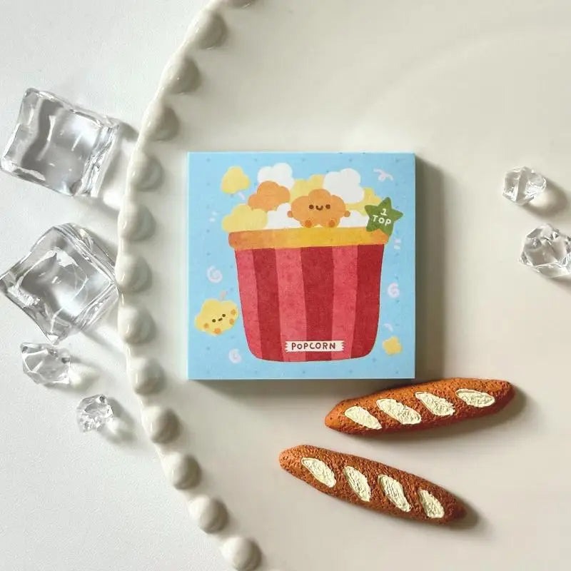 Cute Cartoon Food Series Memo Sticker Message Paper DIY Non Sticky Qme A7