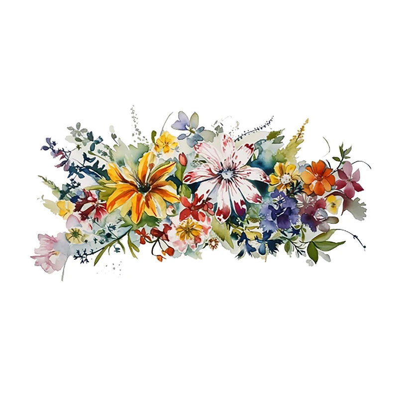 Waterproof Stickers Toilet Cover Bathroom Walls Flower Self-adhesive Qme