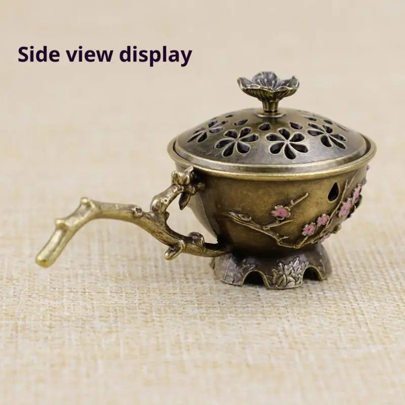 Zinc Alloy Small Craft Home Decor Plum Blossom Incense Burner Handle Qme