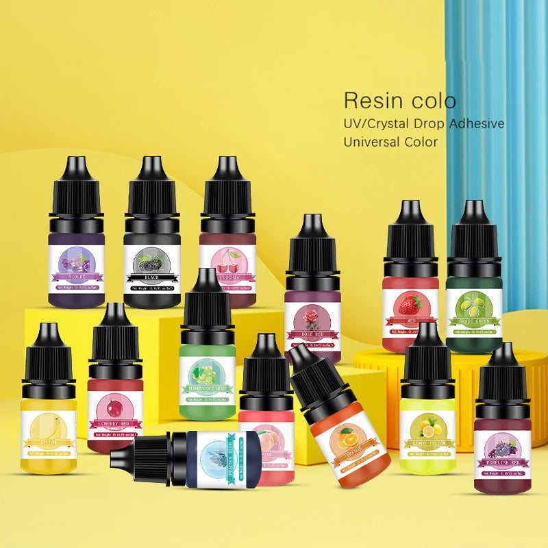 24Colors Epoxy Resin Pigment Kits Liquid Colorant Dye DIY UV Mold Qme