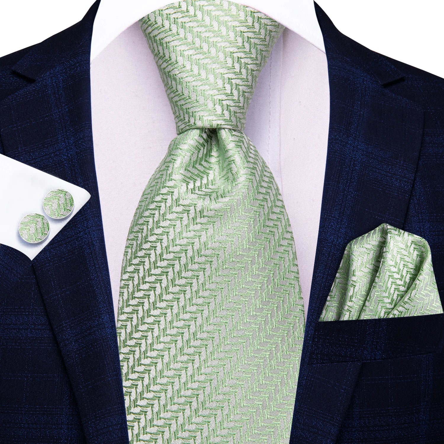 Hi-tie Men's Ties Solid Dot Striped Jacquard Necktie Accessories Qme