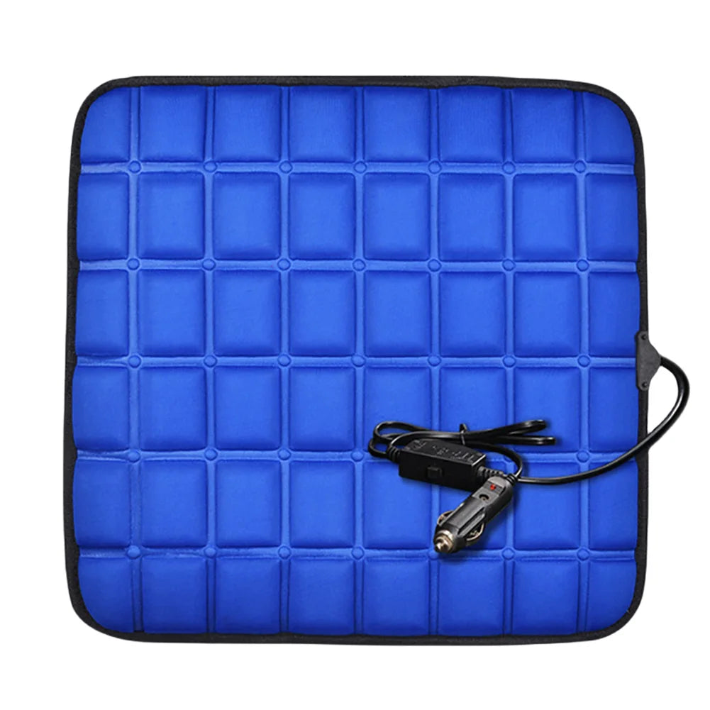 12V Car Seat Heated Cover 3 Gear Adjustable Temperature Electric Heating Pads Heated Car Seat Cushion Winter Seat Warmer Qme Blue