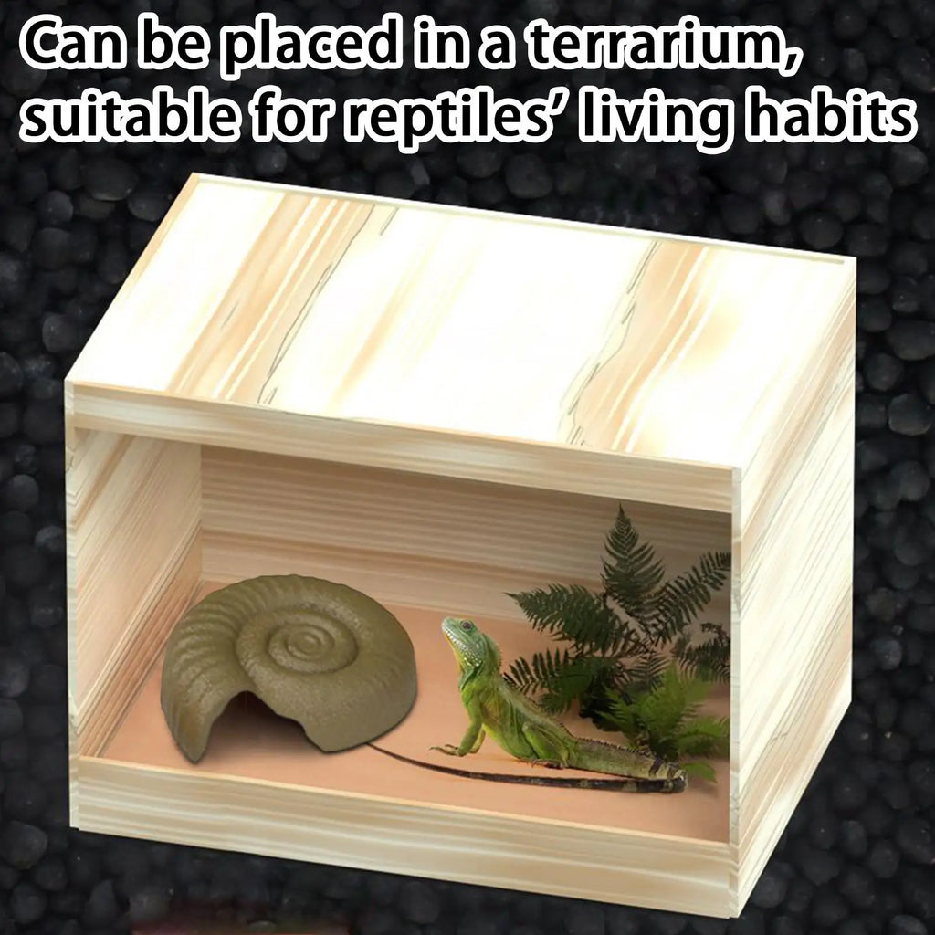 Snake Hide Out Ammonite Shape Cage Shelter Nest Decorative Habitat Qme