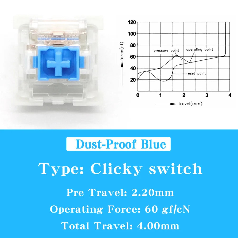 Outemu Switch Mechanical Keyboard 3Pin Tactile Silent Switches LED Qme