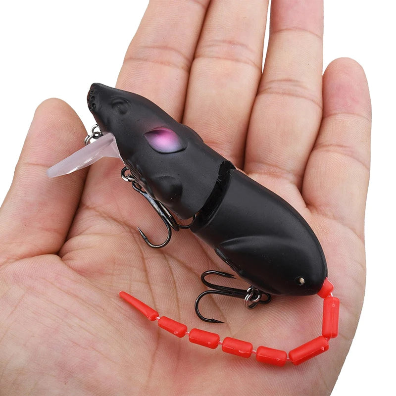 Mouse Lure Artificial Plastic Fishing Swimbait Rat Pike Bass Minnow Qme