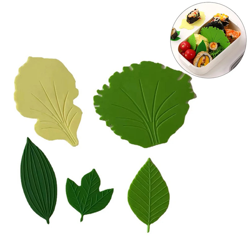 1Set Leaf Bento Dish Cup Lunch Separator Sushi Rice Ball Mat DIY Decor Accessories. Qme
